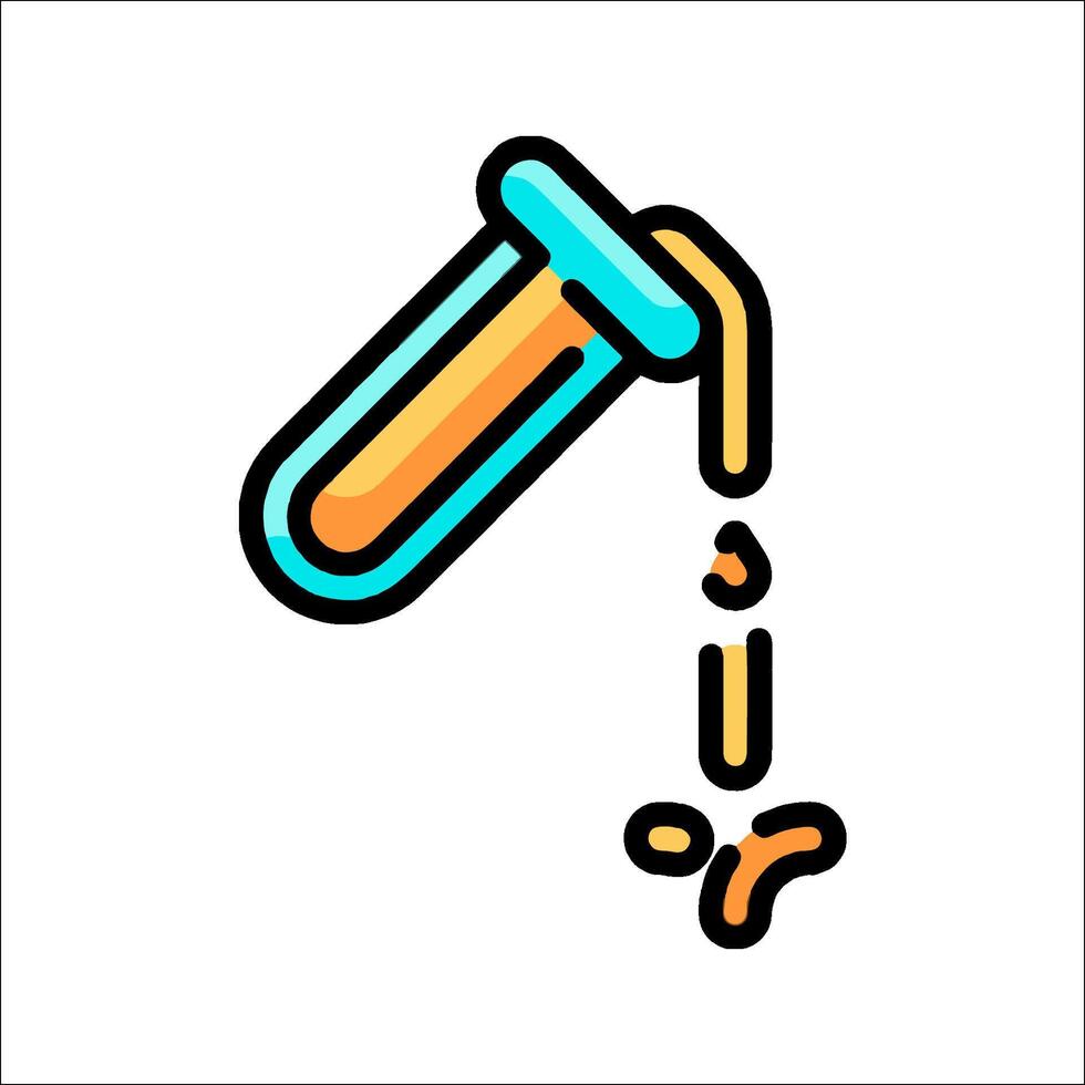 A test tube with a drop of liquid in it vector
