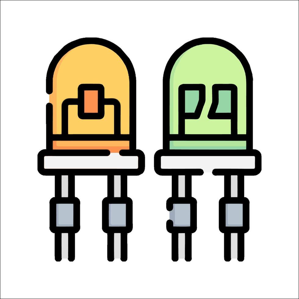 Two light bulbs with different colors on them vector