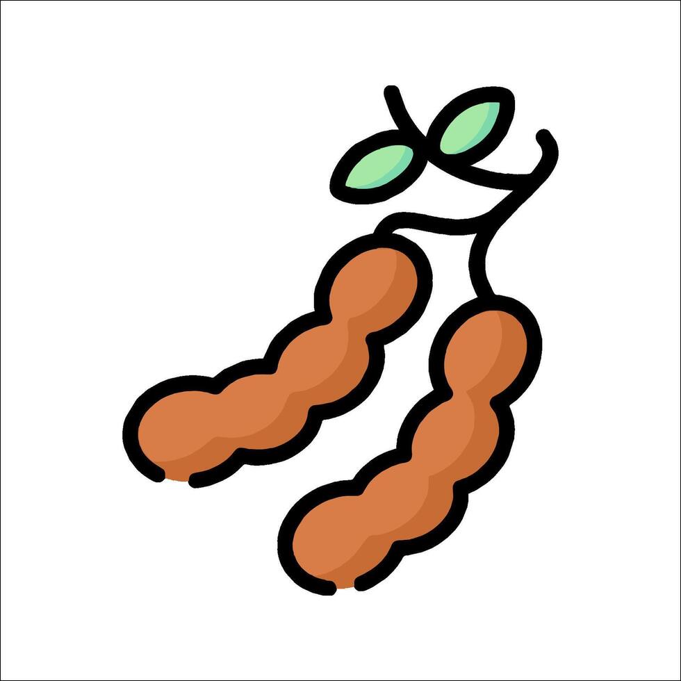 A cartoon illustration of a bean plant vector