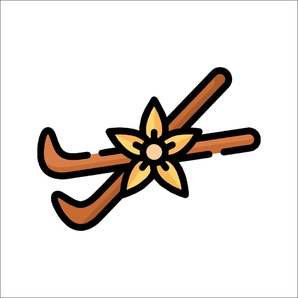 Hockey stick and flower icon illustration vector