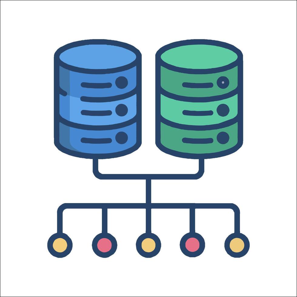 A database server icon with two servers vector