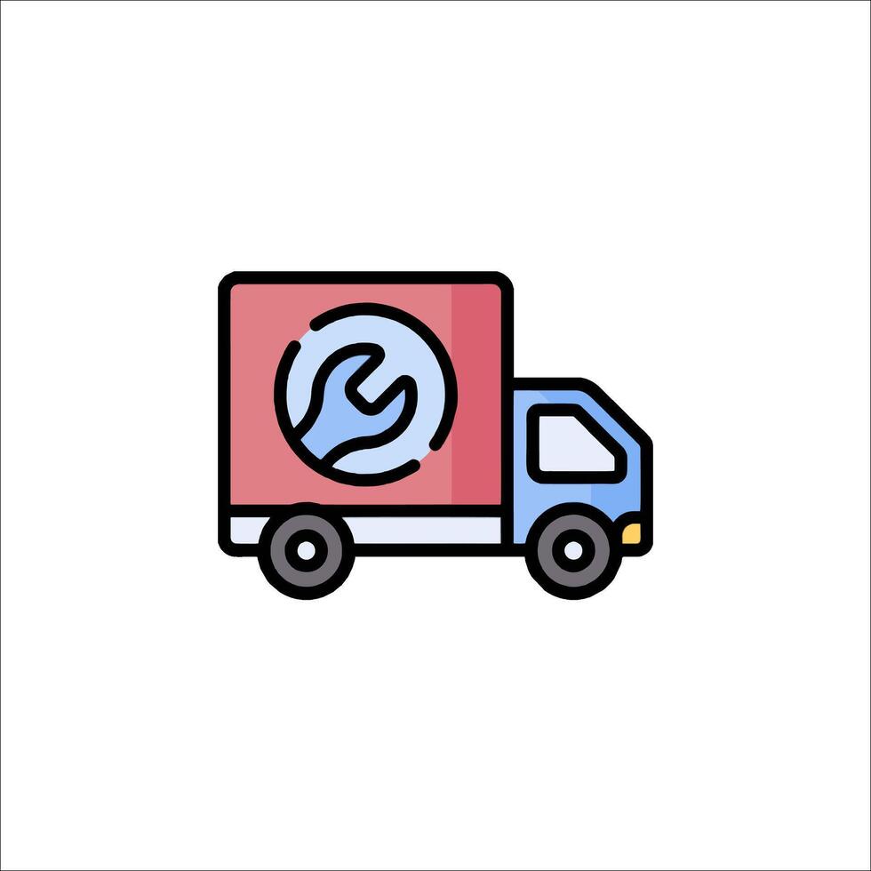 A truck with a wrench on the side of it vector