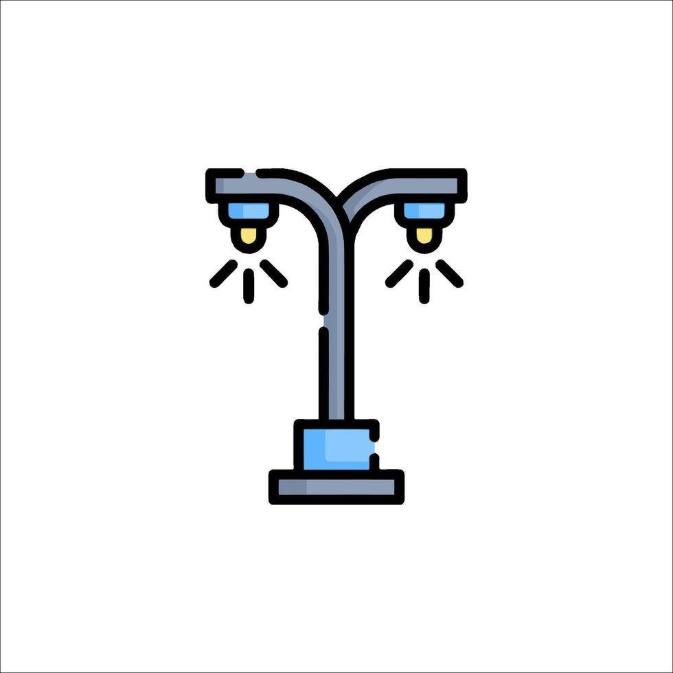 A street light with two lights on top vector