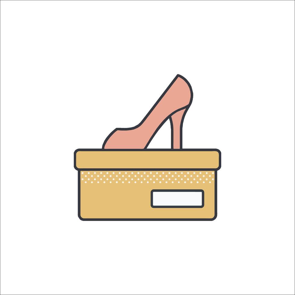 Shoes in box icon illustration vector