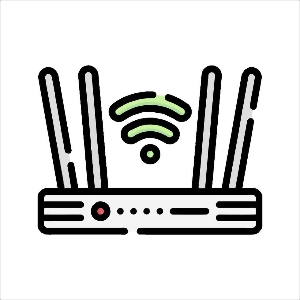 A wifi router icon with two antennas vector