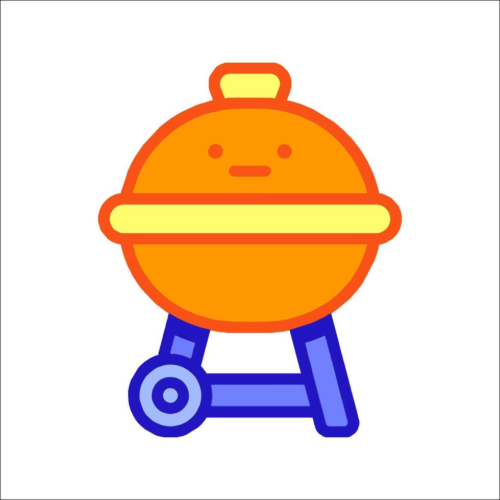A cartoon bbq grill icon vector