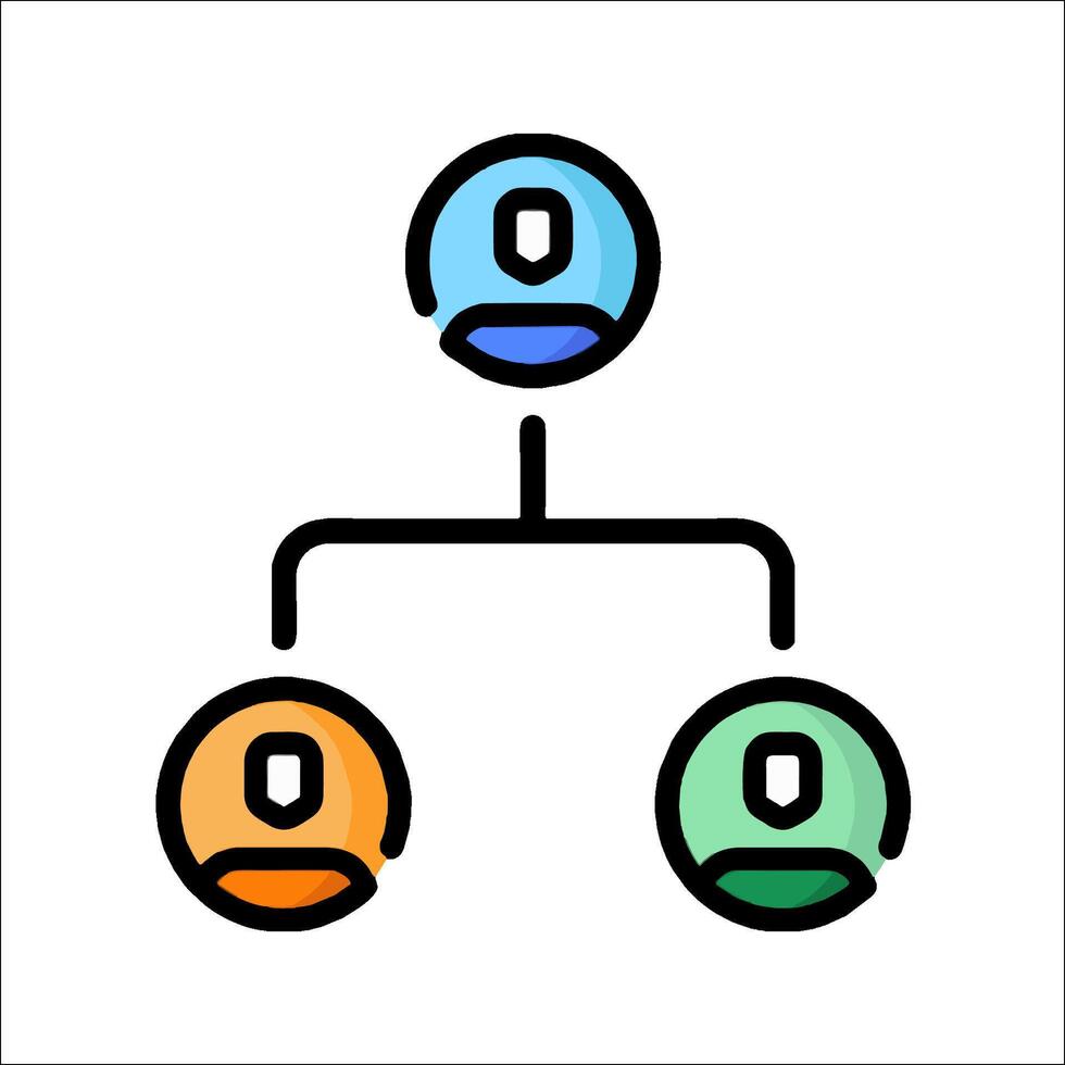 A group of people with different colored icons vector