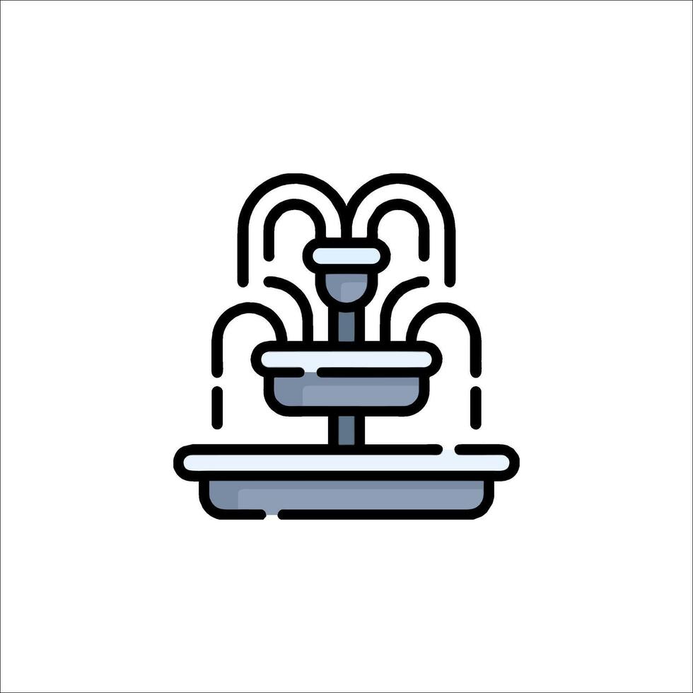 A fountain icon in a line style vector