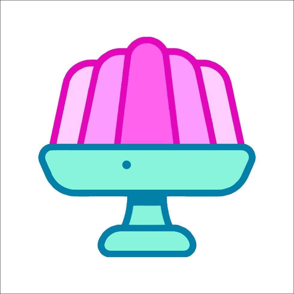 A jelly cake on a pedestal with a pink top vector