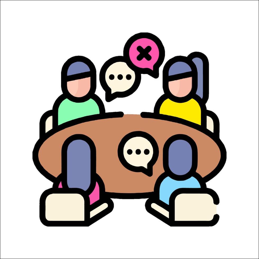 People at a meeting with speech bubbles vector