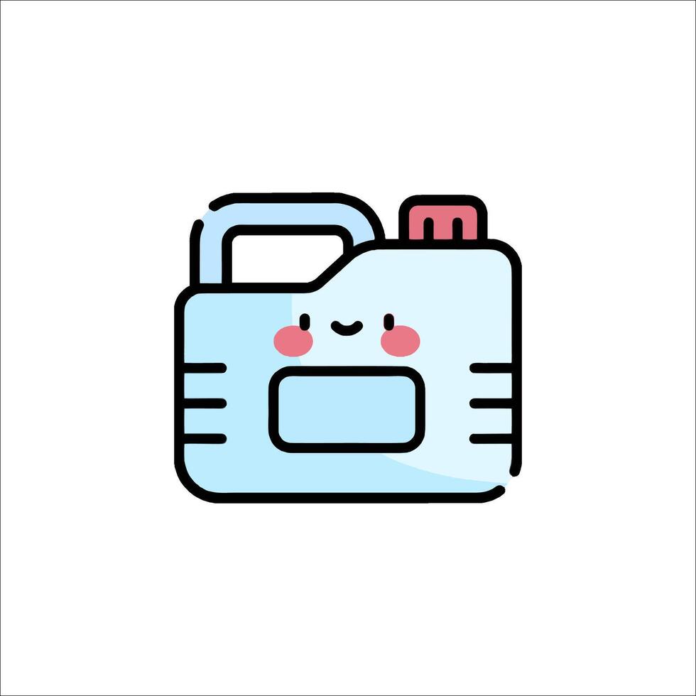 A blue and white container with a face on it vector