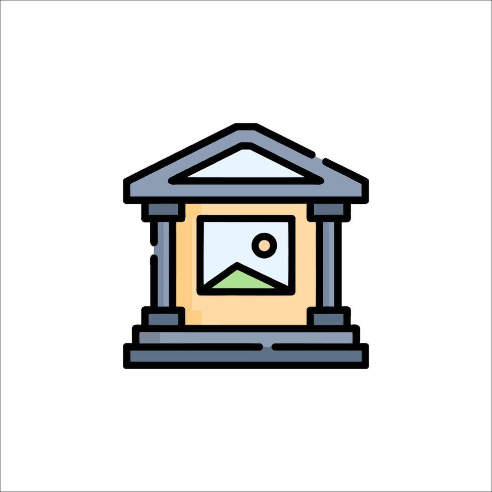 A building with a picture on it vector