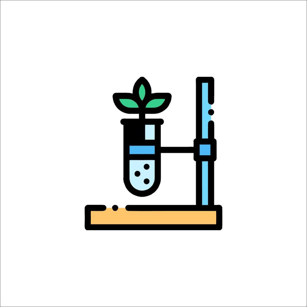 A plant growing in a test tube icon vector