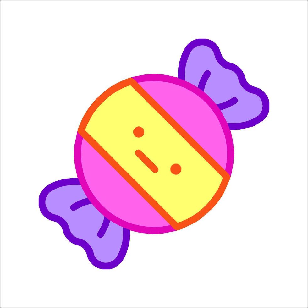 A cartoon candy with a smiley face on it vector