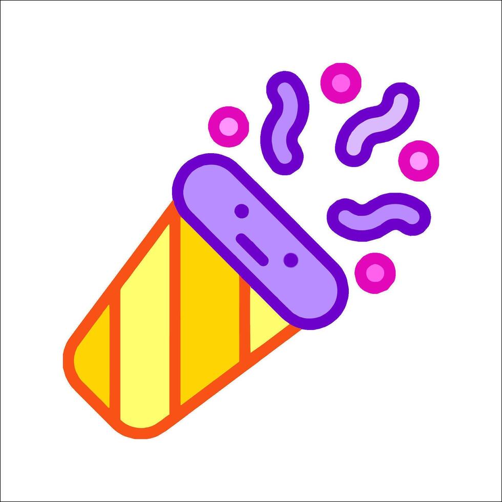 A colorful ice cream cone with a face on it vector