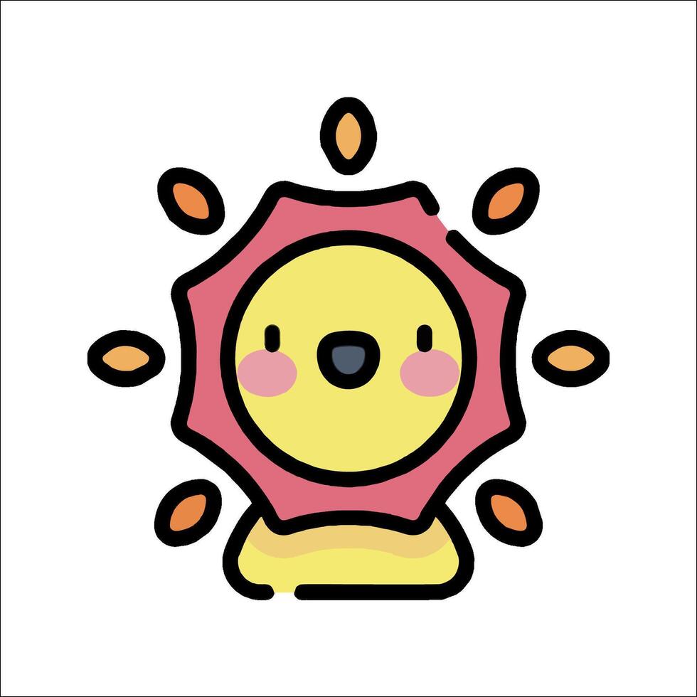 A cartoon sun with a smiley face vector