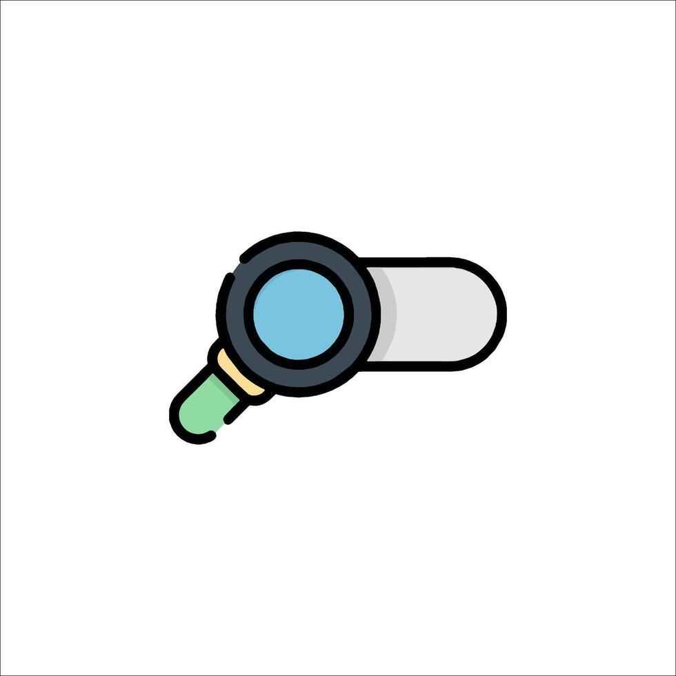 A magnifying glass icon on a white background vector