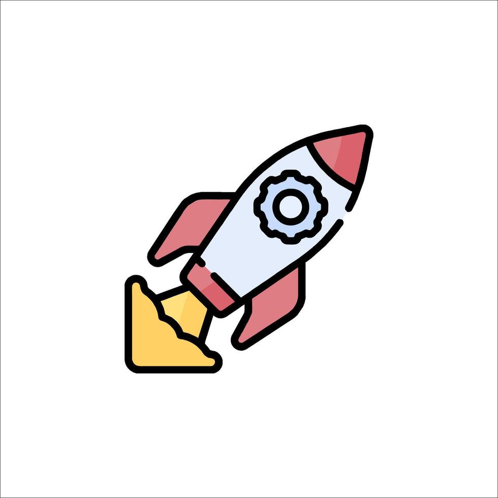 A rocket ship icon on a white background vector