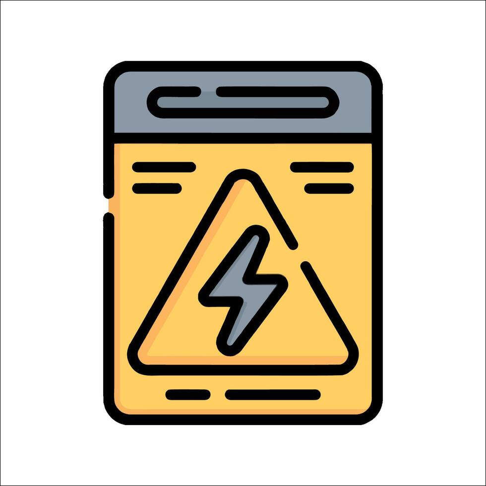 A battery icon with a lightning bolt on it vector
