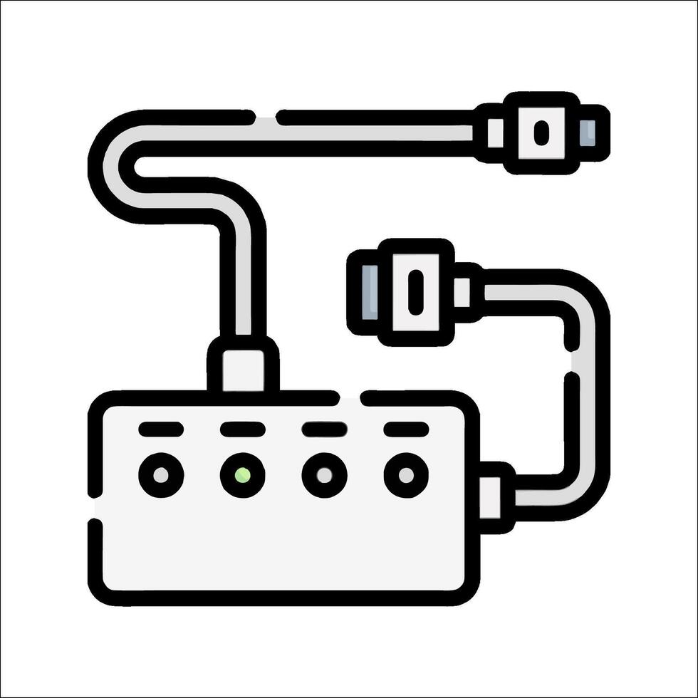 A black and white image of a power strip vector