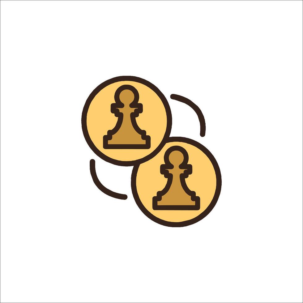 Two chess pieces are on top of each other vector