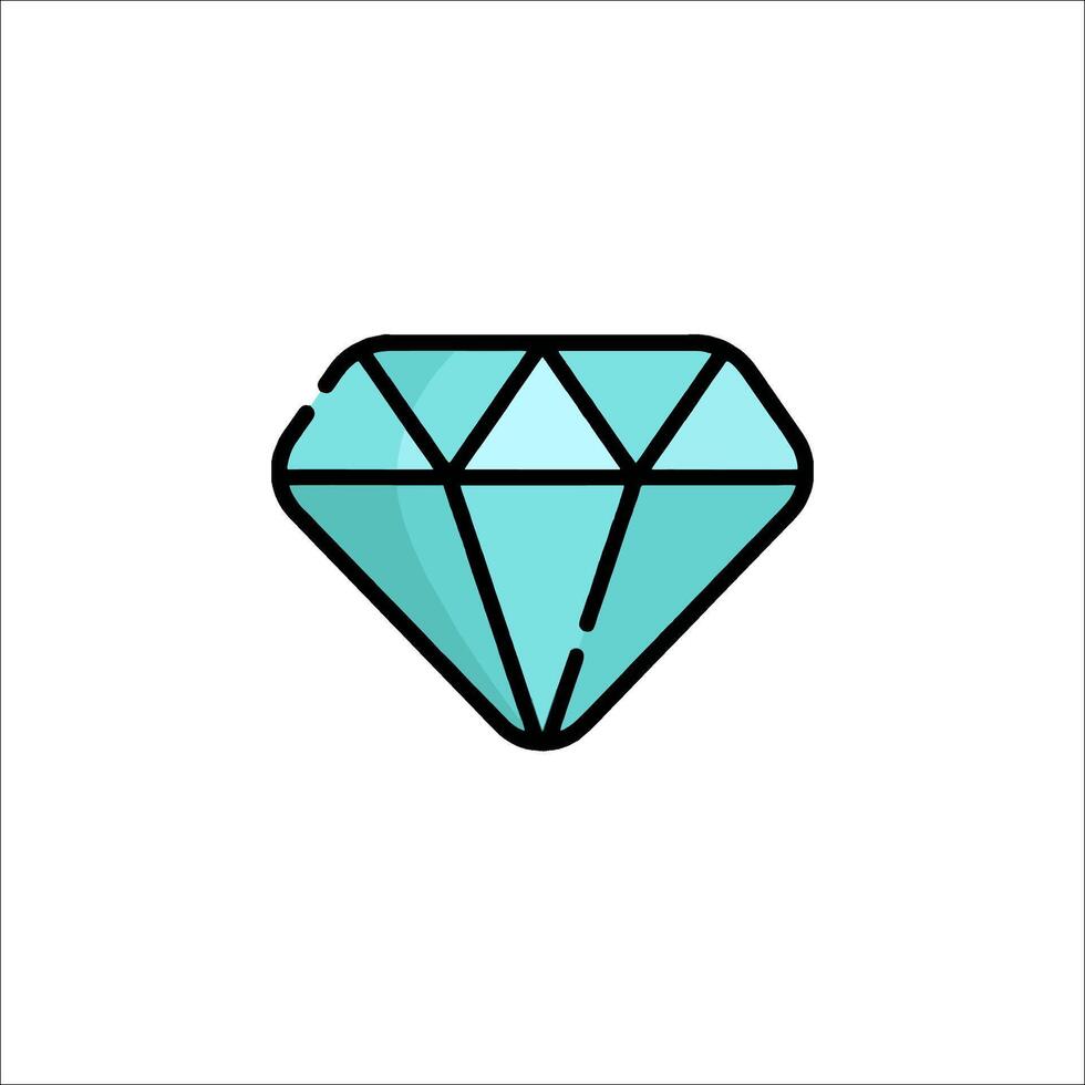 A diamond icon in a line style vector