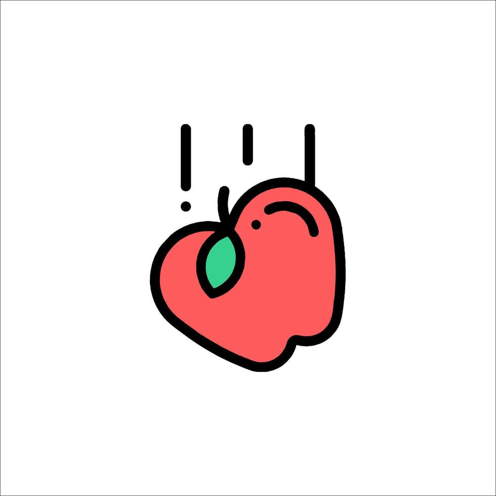 An apple icon with a drop of water vector