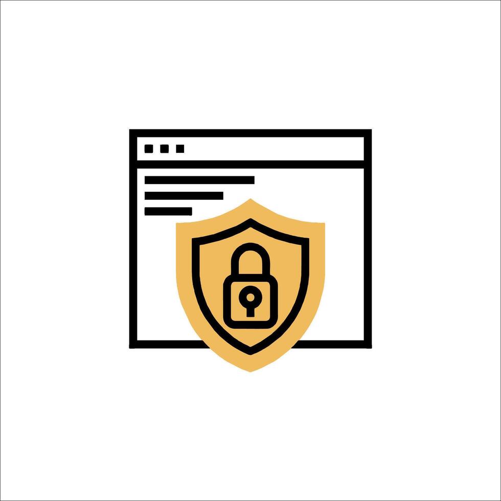 A web page with a padlock icon vector