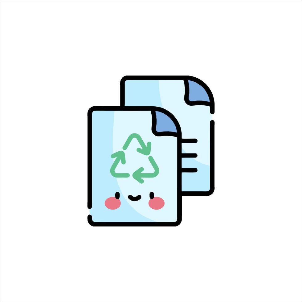 A file folder with a recycle symbol on it vector