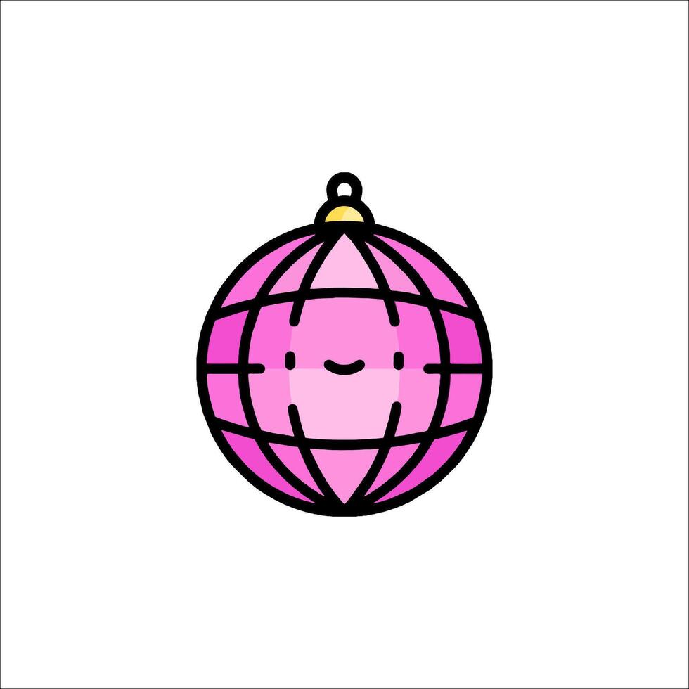 A pink ball with a smiley face on it vector