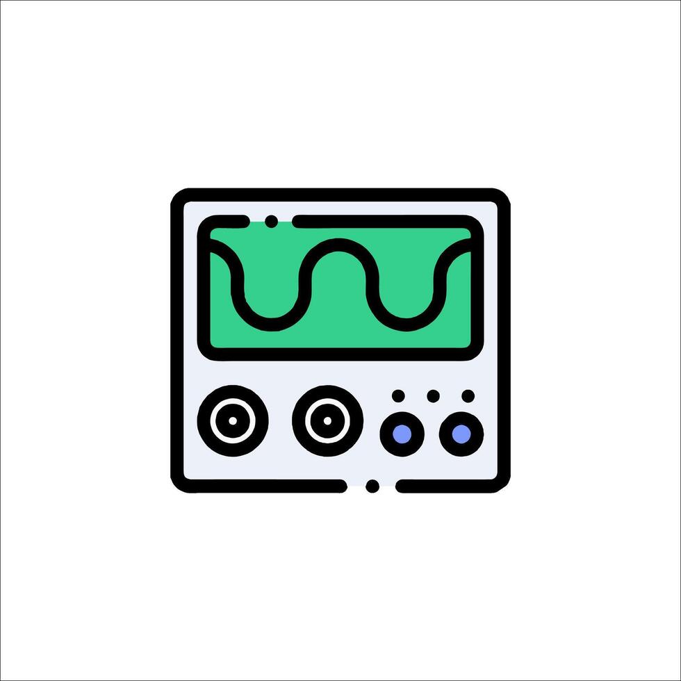 A computer with a wave on it vector