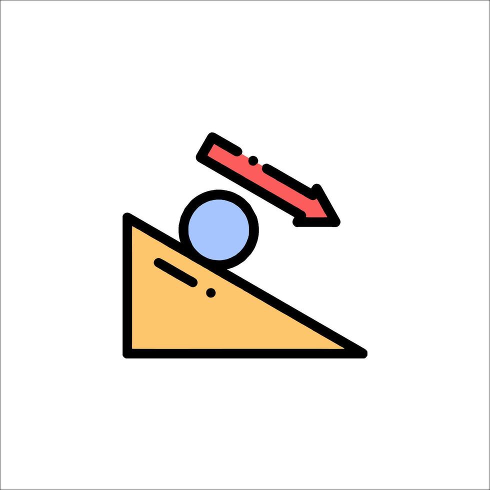 A line icon of a person falling down a hill vector