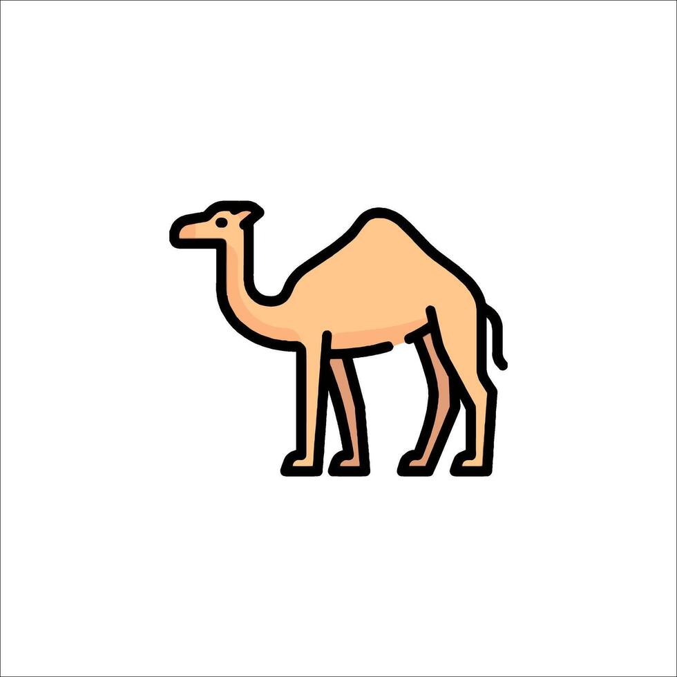 A camel is standing in a line on a white background vector