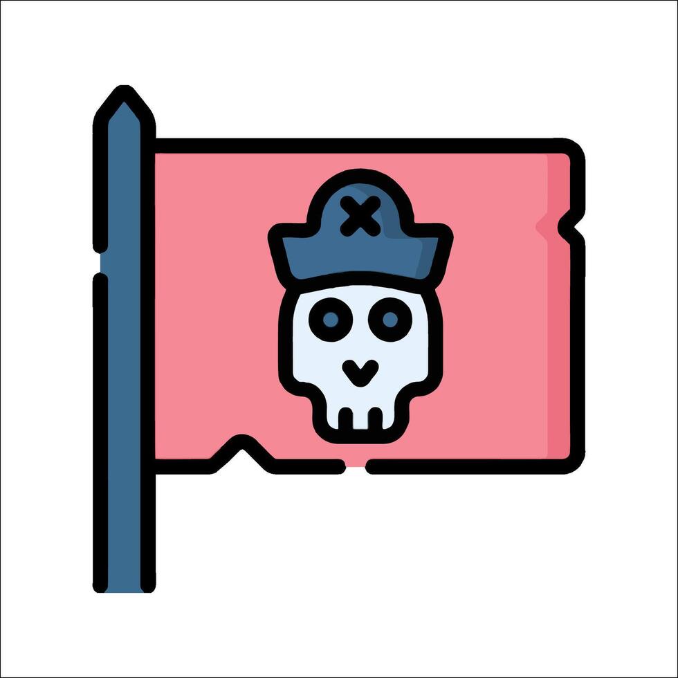 Pirate flag icon illustration vector