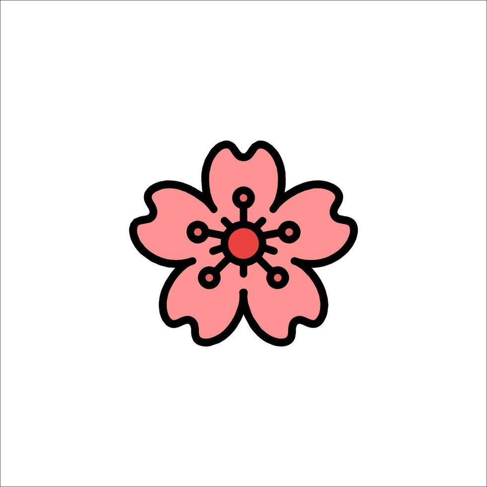 A pink flower icon on a white background vector