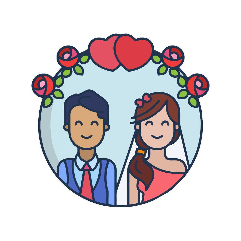 A cartoon illustration of a couple in love vector