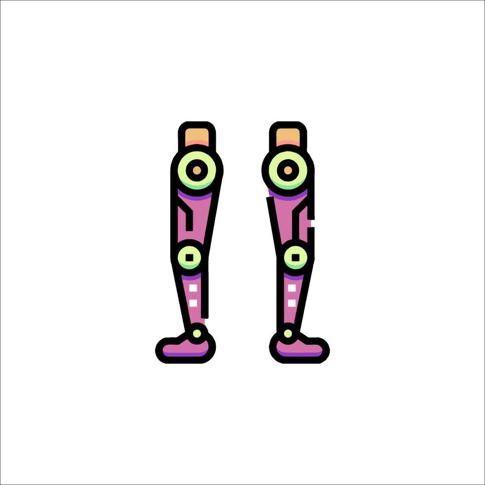 Two legs with green and pink shoes on them vector
