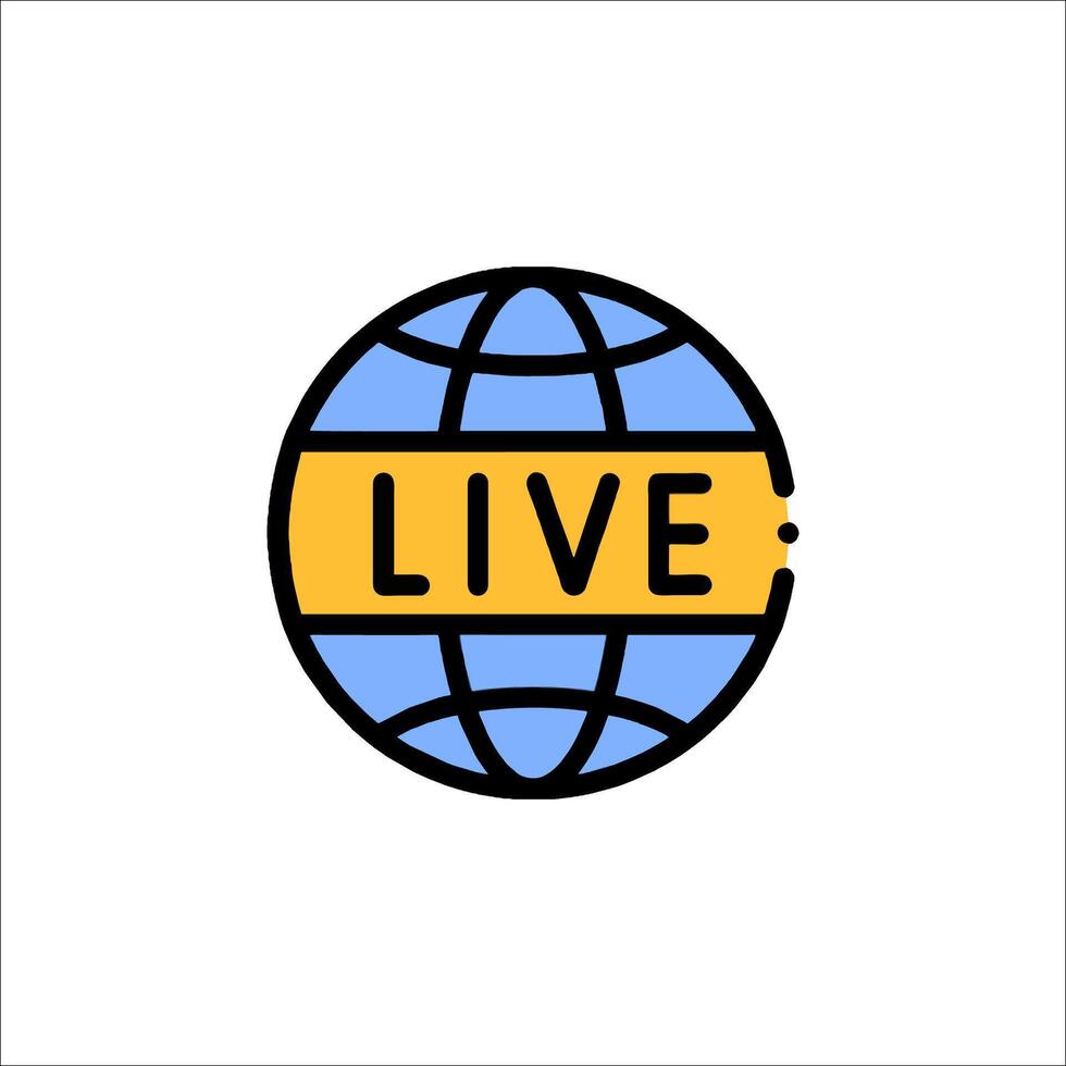 Live logo with globe and yellow lettering vector
