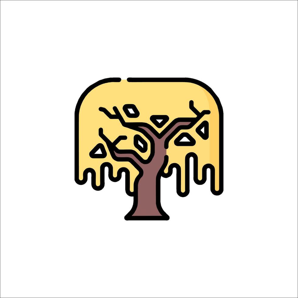 A tree with melted ice on it vector