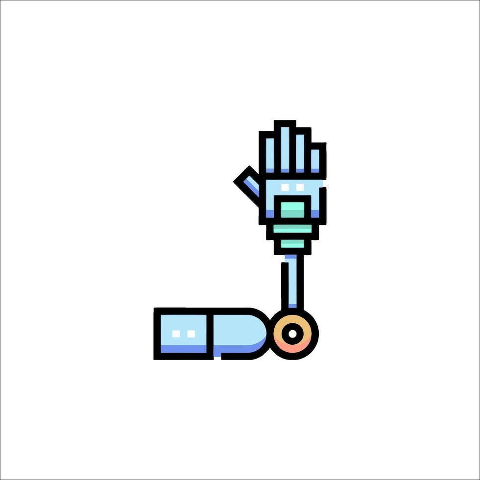A robot hand with a hand on it vector