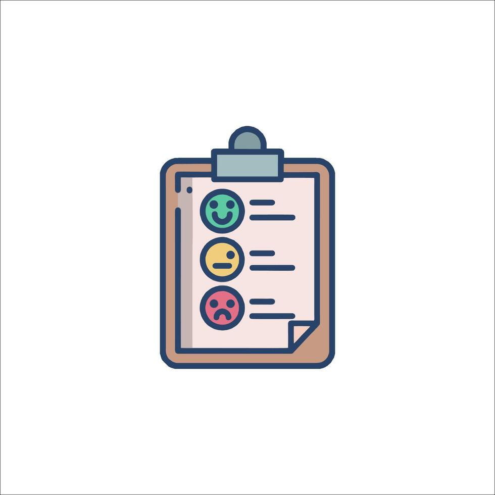 A clipboard with a checklist and four different colored icons vector