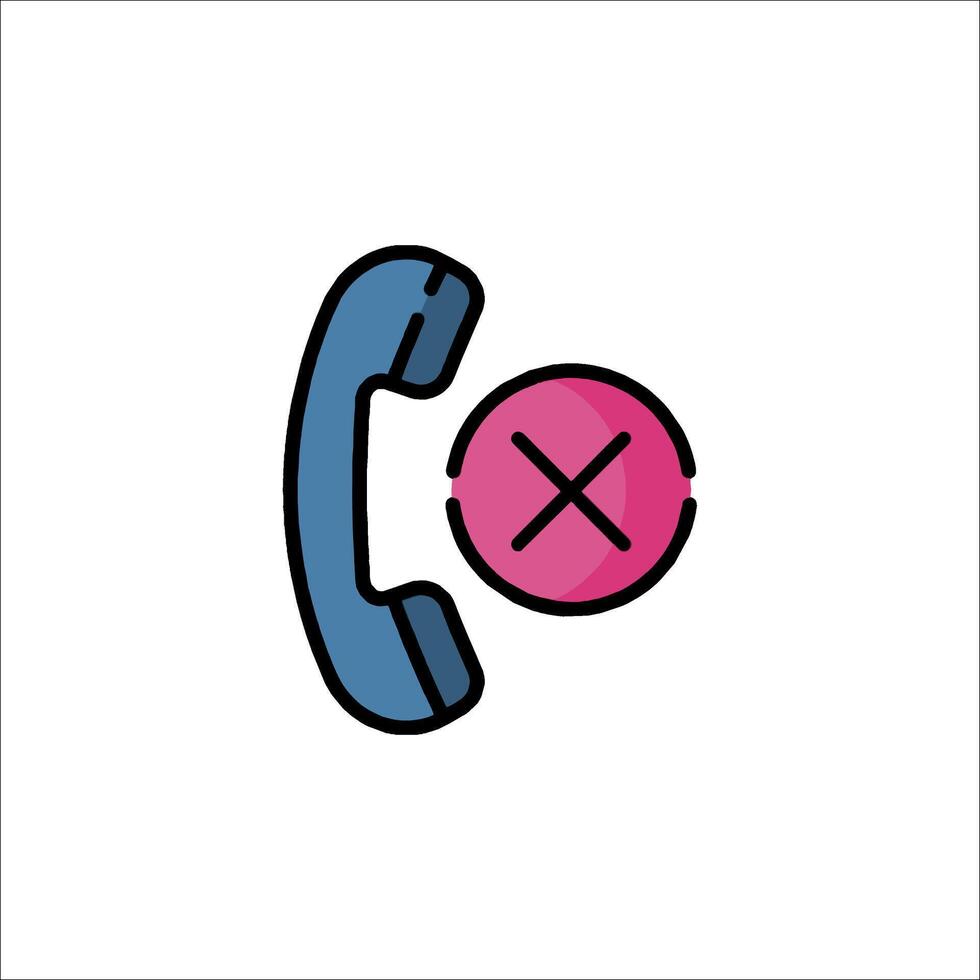 A phone icon with a red cross on it vector
