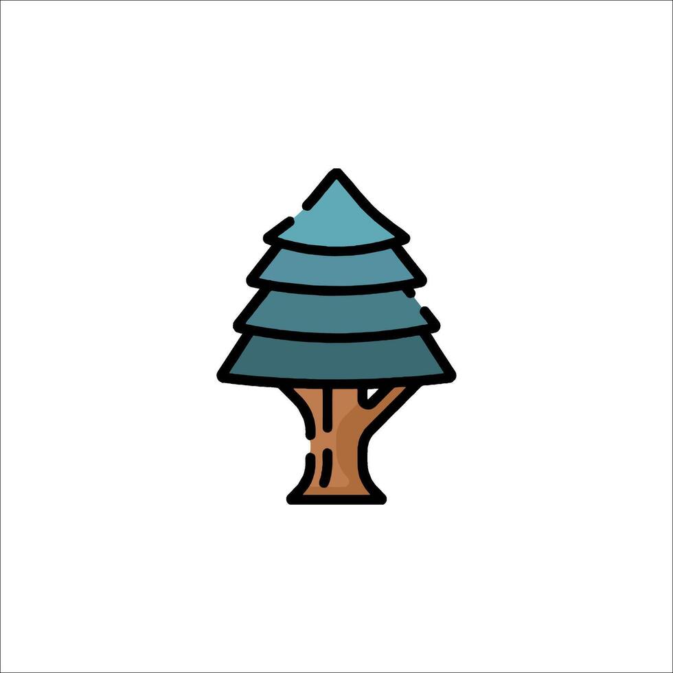 A cartoon tree icon on a white background vector