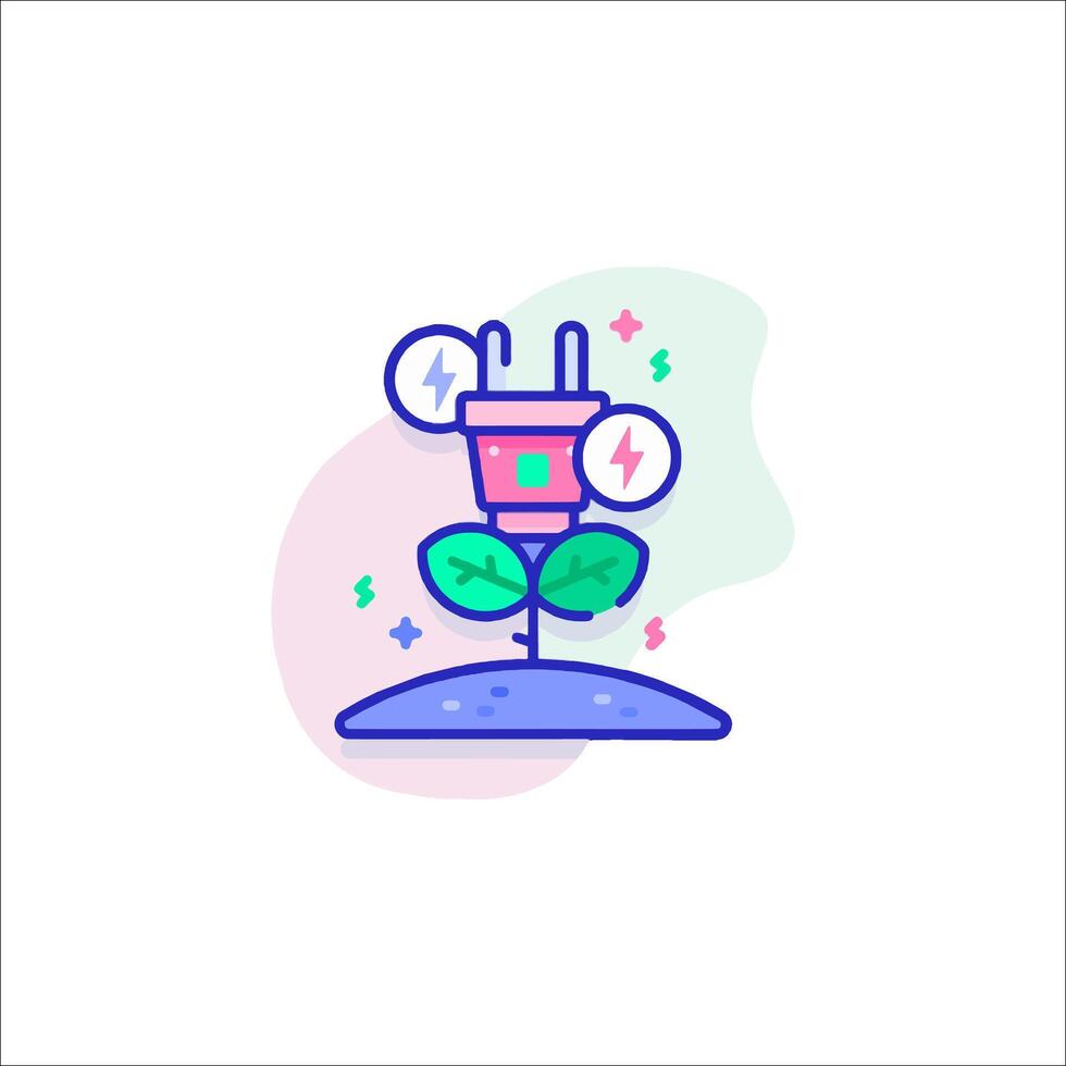 A plant with a plug on it and a dollar sign vector