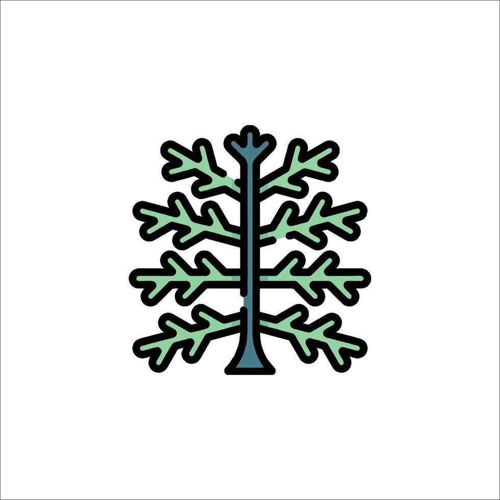 A tree with leaves on it in a line vector