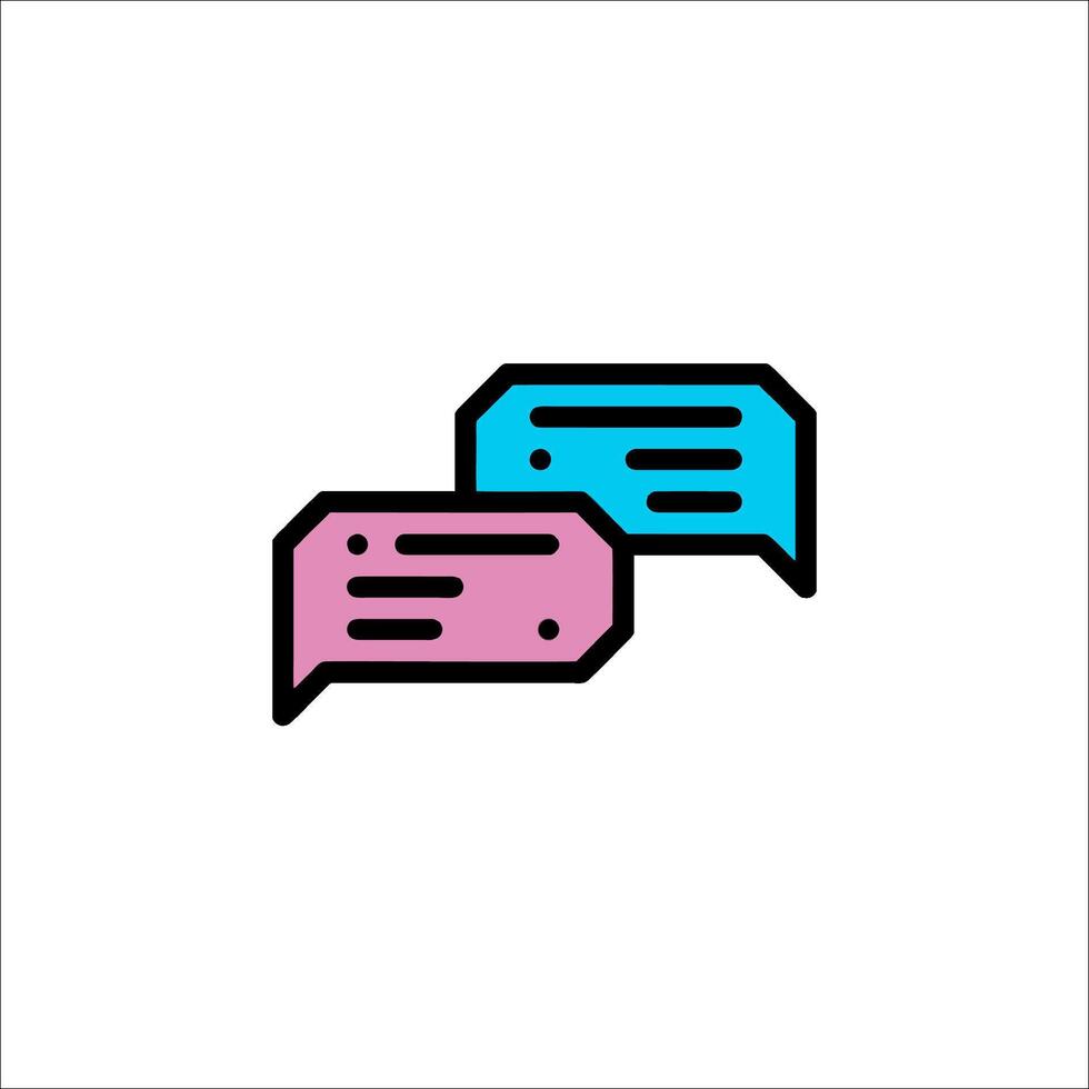 Two speech bubbles icon on white background vector