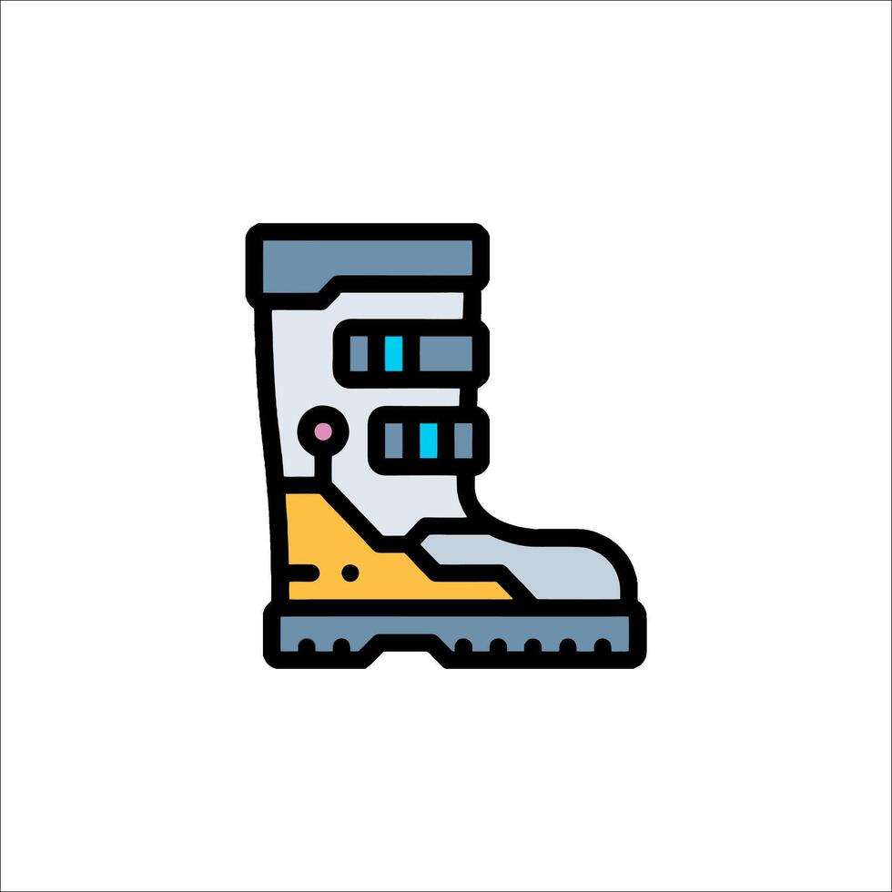 A pair of boots with a yellow and blue stripe vector