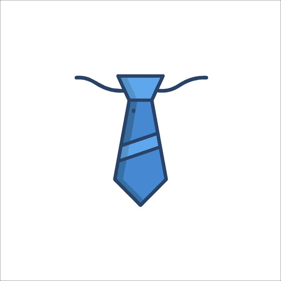 A blue tie icon on a white background vector