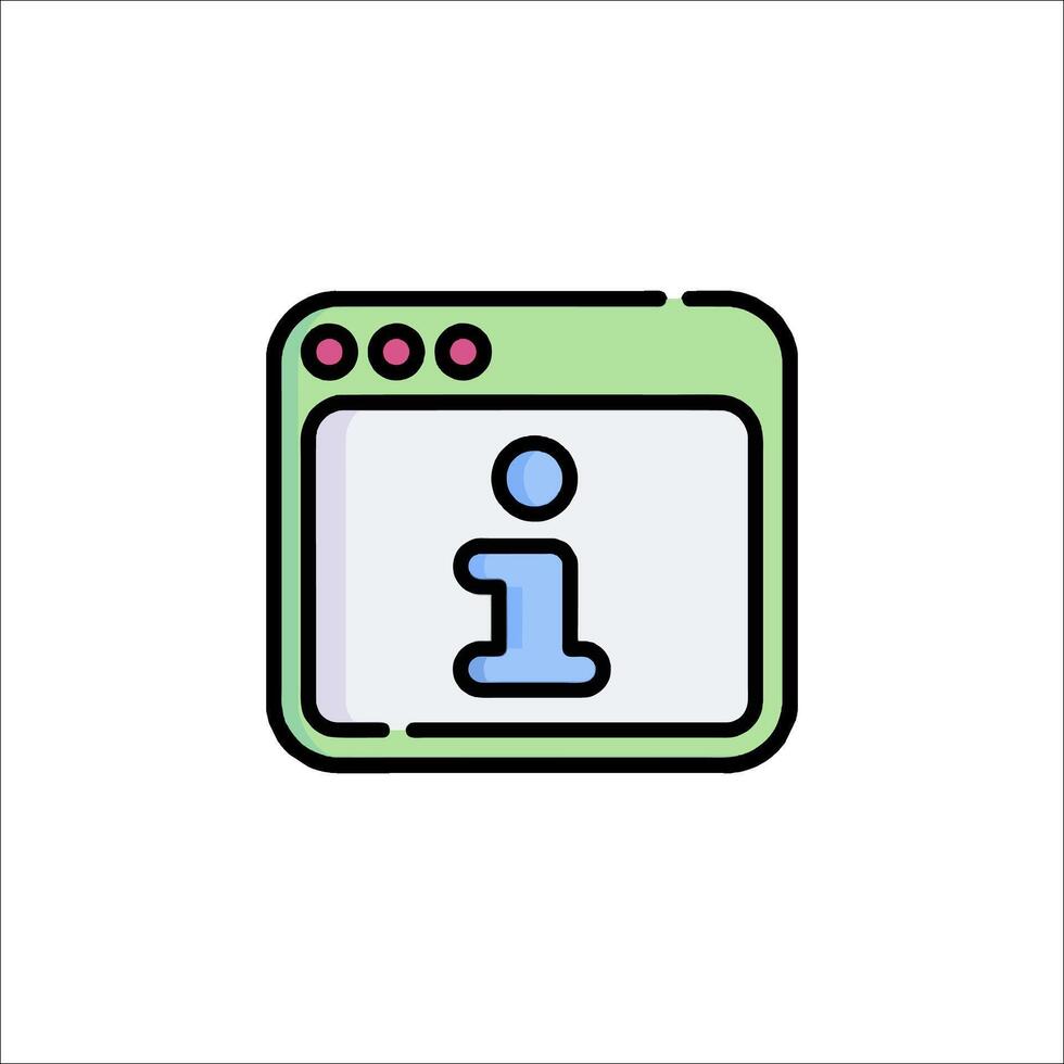 A computer screen with the word i in it vector