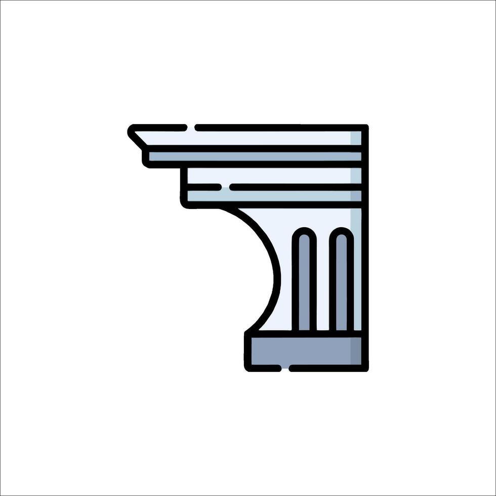A column with a line icon on a white background vector